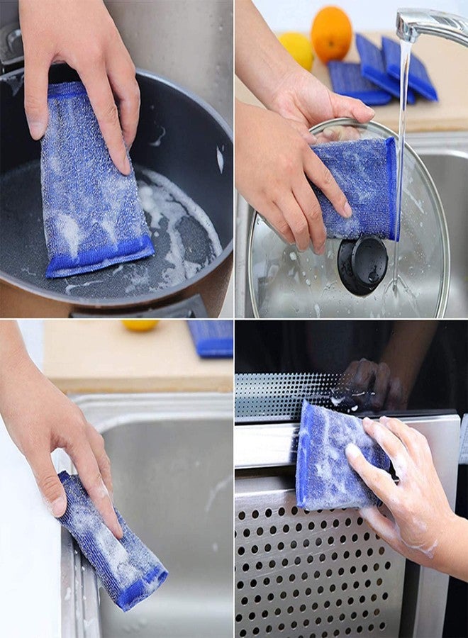 XML Sponge Wipe Scrubber pad for Dish Washing Kitchen Cleaning Accessories Items Bathroom Toilet Tiles Cleaning Products Tools(Multi Color) Pack of 3 - Image 4